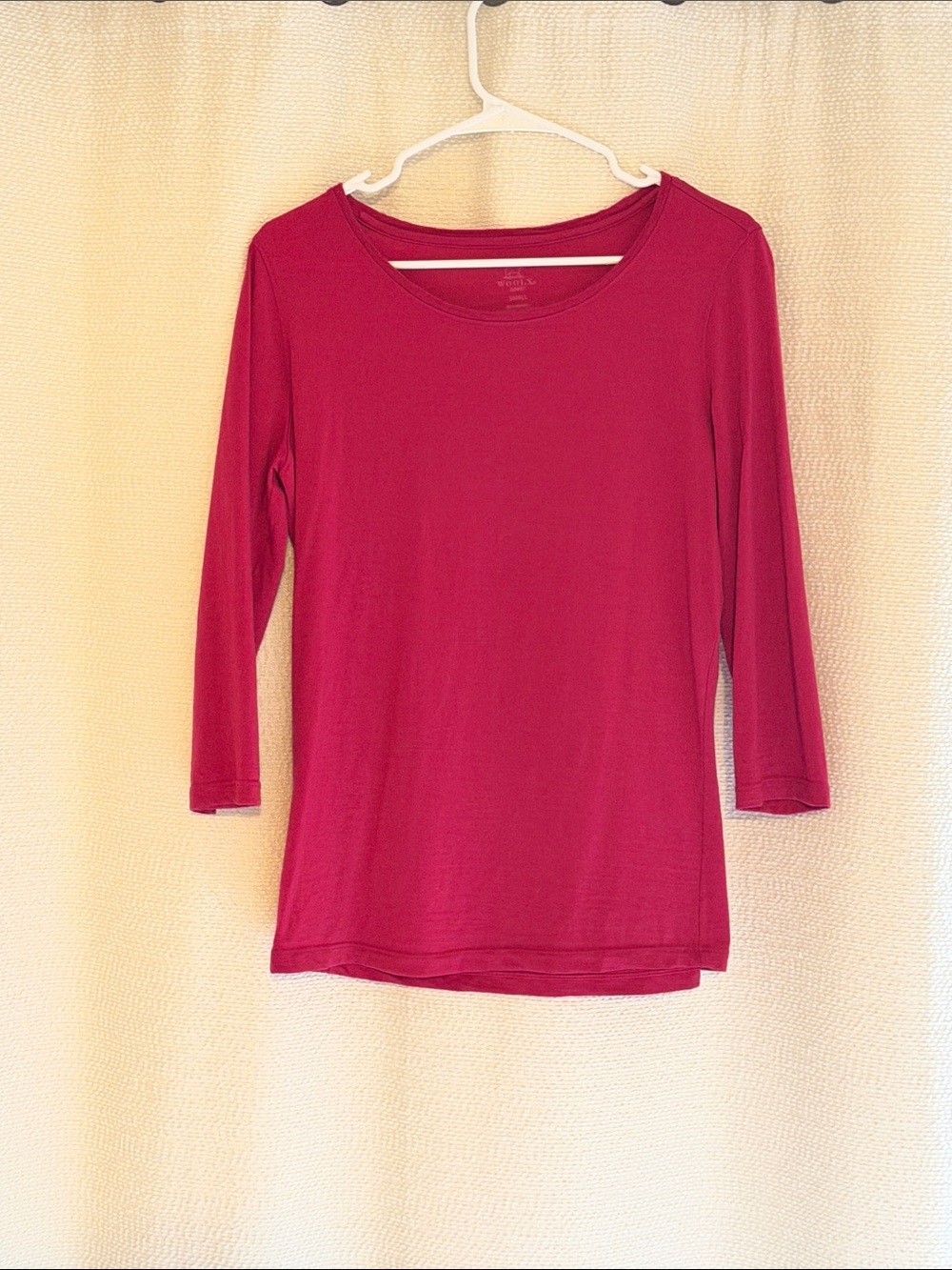 WoolX Jenny Women's 3/4 Sleeve Tee - Raspberry